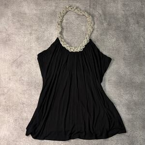 Y2k Black Chunky Beaded Halter Top